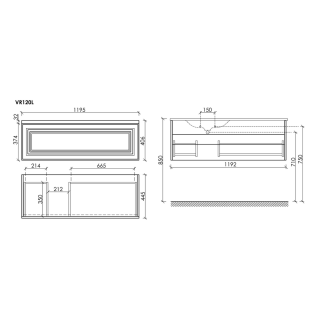 Тумба подвесная под раковину Sancos Very VR120LSM левая 120 см Doha Soft